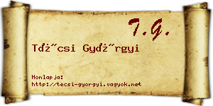 Técsi Györgyi névjegykártya